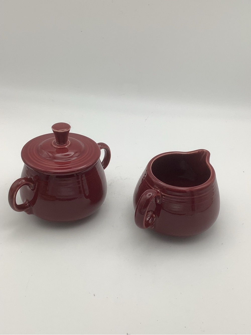Fiestaware Cinnabar Creamer and Covered Sugar Set with Tray - Picture 10 of 12